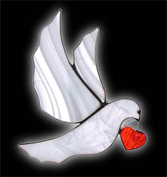 stained glass Love Dove suncatcher