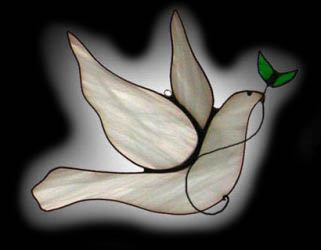 stained glass Dove of Peace suncatcher