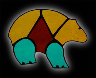 stained glass Bear Symbol suncatcher