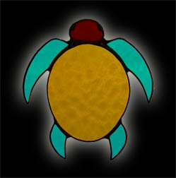 stained glass Native Turtle symbol suncatcher