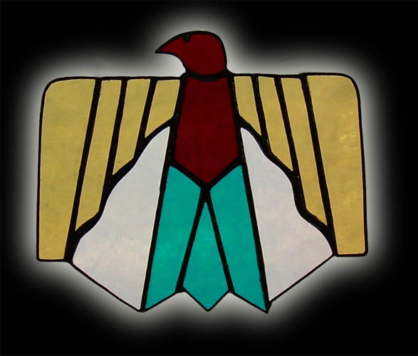 stained glass Native American Inspired Thunderbird suncatcher