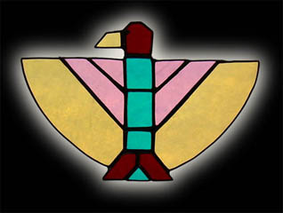 stained glass thunderbird suncatcher