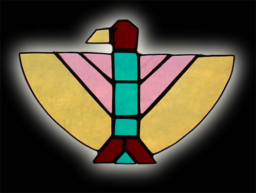 stained glass Native American Inspired Thunderbird suncatcher
