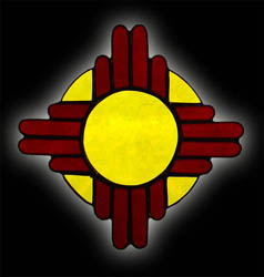 stained glass New Mexico Zia sun suncatcher