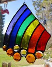 stained glass Rainbow Gold suncatcher