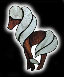 stained glass Standing Pony suncatcher