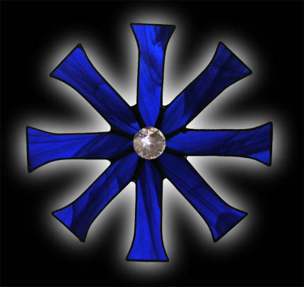 stained glass Baptism Cross suncatcher