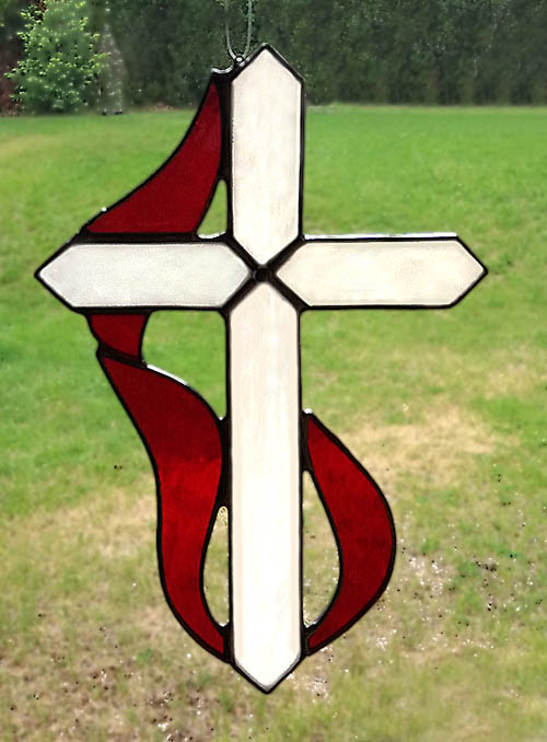 stained glass Cross suncatcher