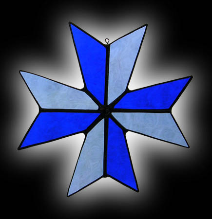 stained glass Maltese Cross suncatcher