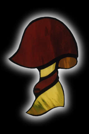 stained glass mushroom suncatcher