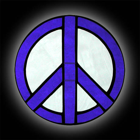 stained glass peace sign suncatcher