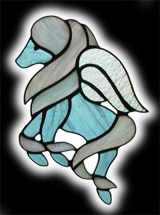 stained glass baby pegasus suncatcher