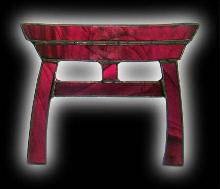 stained glass Shinto Symbol suncatcher