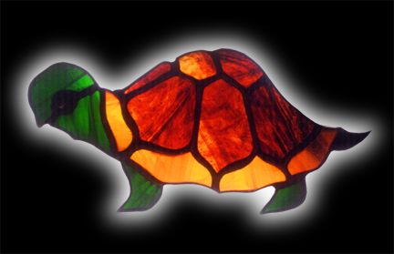 stained glass turtle suncatcher