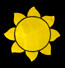 yellow stained glass sun
